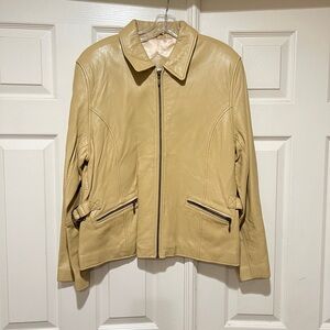Valerie Stevens Lamb‎ Leather Butter Yellow Jacket Women’s Sz L Read Description